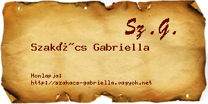 Szakács Gabriella névjegykártya